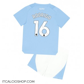 Manchester City Rodri Hernandez #16 Prima Maglia Bambino 2023-24 Manica Corta (+ Pantaloni corti)